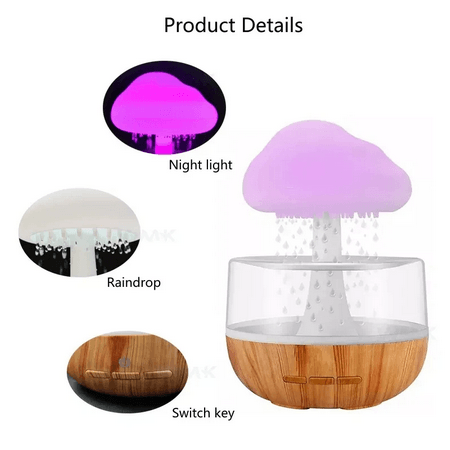 Cloud And Raindrop Humidifier Colorful Mushroom Forest Aromatherapy