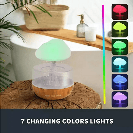 Cloud And Raindrop Humidifier Colorful Mushroom Forest Aromatherapy