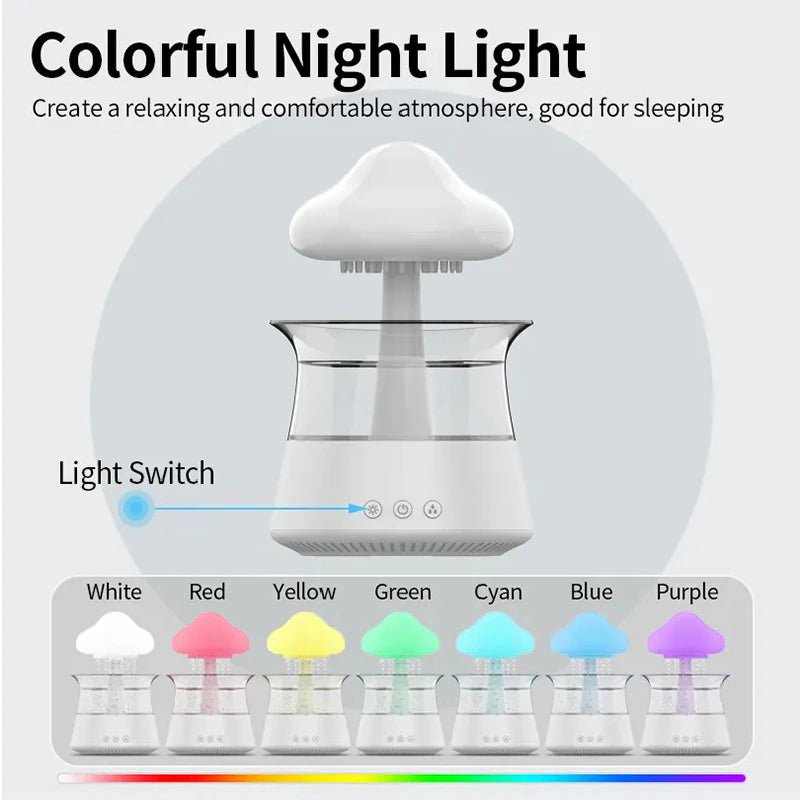 Cloud And Raindrop Humidifier Colorful Mushroom Forest Aromatherapy